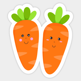Carrot Brothers - Two Happy Carrots Sticker